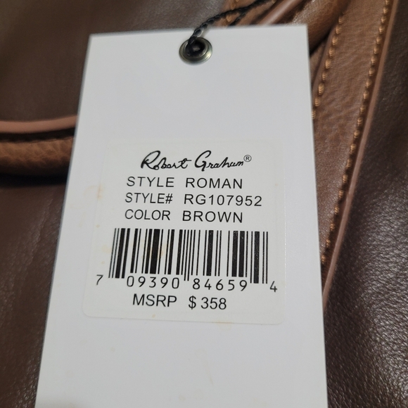 Robert Graham Men's Roman Leather Messenger Bag Brown Briefcase NEW - Picture 3 of 6